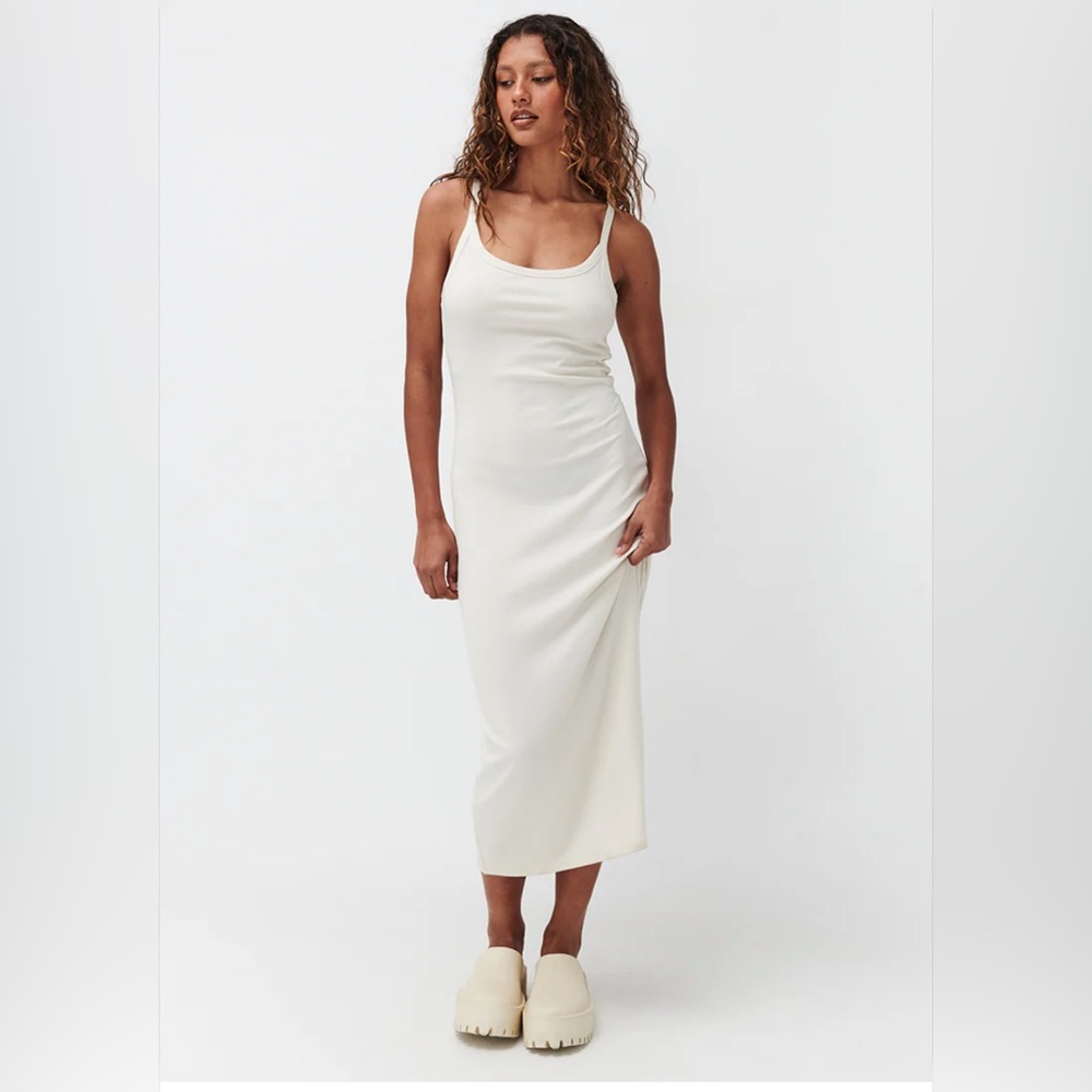 Ghanda Reese midi dress light almond beige Women’s small